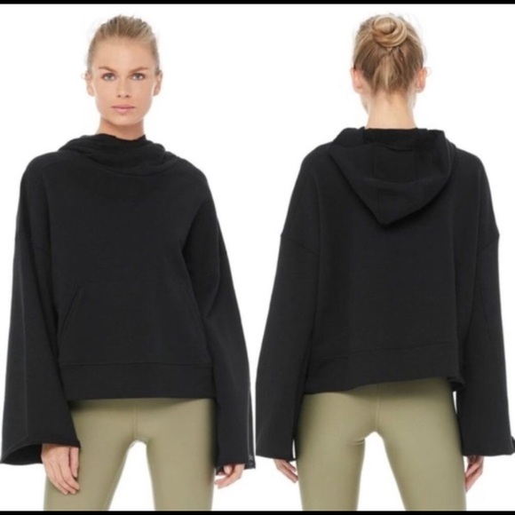 ALO Yoga Tops - ALO Raw Hem Wide Sleeve Hoodie